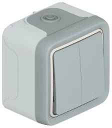 LEGRAND FR AP Wipptaster Doppel- 2 Schließer PLEXO IP55 - IK07 grau   – 069725