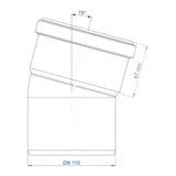 POLOPLAST PO Bogen POLO-KAL NG DN 110/15Grad   – 02140