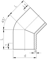 FISCHER GEORG GF Winkel 45° PE100 d 63 SDR11   – 753158611