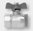 VOGEL&NOOT FLOORTEC Kugelhahn Set horizontal 3/4" IG x 1" AG   – FJAMZNT34T10H70