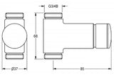 KWC AUSTRIA KWC Selbstschluss-Durchgangsventil DN15, Messing, poliert, verchr., G3/4   – 2030034415