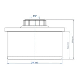 POLOPLAST PO Kondensatübergang mit Spitzende POLO-KAL DN 110 / 1/2"   – 03715