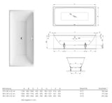 BETTE Bette Rechteck-Badewanne Loft 180x80x42cm weiß   – 3172-000