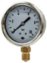 JAKO Glyzerinmanometer Fig.2628 1/4" Anschl. unten 63mm 0-10barEdelstahlgehaeuse   – 1821017010