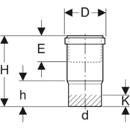 GEBERIT GE PE Langmuffe f.waagr.u. senkr Montage d 250mm m.Dichtung 371700   – 371.700.16.1