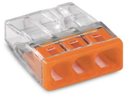 WAGO COMPACT Verbindungsdosenklemme 3-polig max. 2,5 mm², transparent/orange   – 2273-203