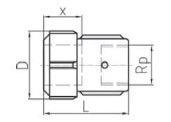 FISCHER GEORG FITTINGS Primofit Übergangsstück mit IG, 1/2" für Stahlrohre, schwarz   – 775217051