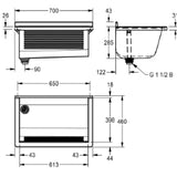 KWC AUSTRIA KWC Sirius Waschtrog 700x328x460mm Wandmont., CNS, seidenm., o Überlauf   – 2030045749