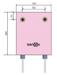 SANOOX Dusche kurz, Rohrführung unten lang Radopress DA20 Länge 1600 Mauerwerk  – M05.1121.14.20