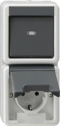 GIRA Kombi AusWe/SCHUKO senkr. KD WG AP Grau  – 417630