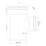 POLOPLAST PO Abzweig POLO-KAL NG DN 160/125/87Grad   – 02246
