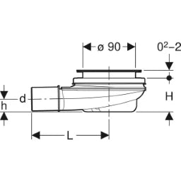 GEBERIT GE Duschwannenablauf d90, SH30, d40 d90mm, SH30, d40mm  – 150.581.00.1