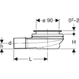 GEBERIT GE Duschwannenablauf d90, SH30, d40 d90mm, SH30, d40mm  – 150.581.00.1