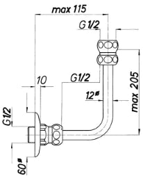 SCHMIEDL GS Warmwasser-Anschlussbogen 1/2"   – GS0111