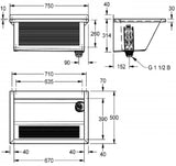 KWC AUSTRIA KWC Sirius Waschtrog 750x354x500mm Wandmont., CNS, seidenm., o Überlauf   – 2030045754