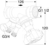 TA TA STAD Einregulierungsventil 6/4" mit Entleeradapter, 52851640   – 52 851-640