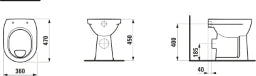 LAUFEN Laufen Pro Standklosett Flachspüler Sitzhöhe 45cm, waagrecht, weiß   – H8259560000001