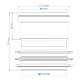 POLOPLAST PO Übergang von Spitzende auf Muffe anderer Werkst.POLO-KAL DN 110/120-131mm   – 02865