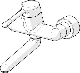 HANSA Hansa Medipro Wand-WT-Mischer mit Objekthebel lang  A246mm   – 0255 2206