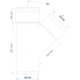 POLOPLAST PO Abzweig POLO-KAL XS DN 90/90/45Grad  – 102211