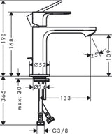 HANSGROHE HG Einhebel-Waschtischmischer Rebris S 110 CoolStart m.Metall Zugstange chrom  – 72527000