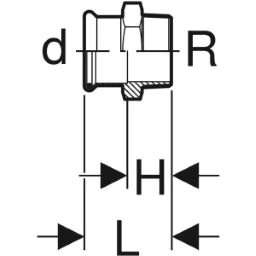 GEBERIT GE Mapress Edelstahl Uebergang d15mm x R3/8  – 31726