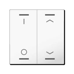 MDT Wippe für KNX Taster Light 55 2-fach, Reinweiß glänzend, Schalten_Jalousie  – BE-TAL55W202.D1