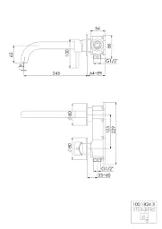 STEINBERG Steinberg Serie 100 Fert.mont.set WT-Wand-EHM, Ausladung 245mm, chrom   – 100 1824 3