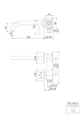 STEINBERG Steinberg Serie 100 Fert.mont.set WT-Wand-EHM, Ausladung 245mm, chrom   – 100 1824 3