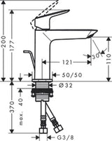 HANSGROHE HG Waschtischmischer 110 Fine Logis CoolStart mattschwarz  – 71254670