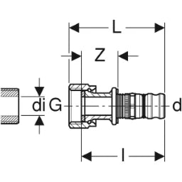 GEBERIT GE Mepla Uebergang RG mit Ueberwurfmutter, d32mm x G1 1/2   – 604.585.00.5