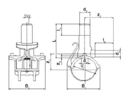 ALIAXIS Frialen Druckanbohrarmatur Type DAA OEVGW-gepr.m.l.St.f.Wass.PN16 da  90x 32   – 612634