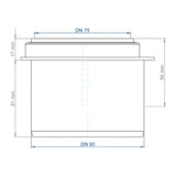 POLOPLAST PO Übergangsrohr kurz POLO-KAL DN 90/75   – 02289
