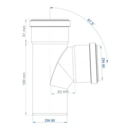 POLOPLAST PO Abzweig POLO-KAL NG DN 90/90/87Grad   – 02248