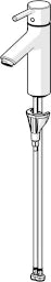 HANSA Hansa EH-Mischer WT-Batt.HANSAVANTIS XL Ausld. 114 mm chrom Pinhebel  – 5237 2267