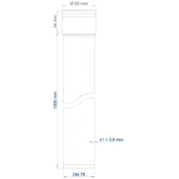 POLOPLAST PO Steckmuffenrohr POLO-KAL 3S DN 75/1500  – 102424