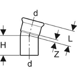 GEBERIT GE Mapress Edelstahl Bogen mit Einschubende 15 Gr. d22mm  – 36113