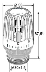 HEIMEIER Heimeier Thermostatkopf - K mit Fühler Behördenausführung  – 6020-00.500
