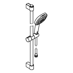 GROHE Grohe Brausestangenset Tempesta Cube 110 27578_3 600mm 2 Strahlarten chrom  – 27 578 003