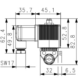 FISCHER GEORG GF 3/2-W.Vorsteuer-Magnetv.PV95 MS/FKM 24VDC, G1/4" Luft - G1/8" Antrieb   – 199190532