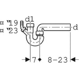 GEBERIT GE Doppelkammersiphon in PP weiss geraeuscharm d 40x40mm 152686   – 152.686.11.1