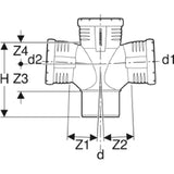 GEBERIT GE Silent-Pro Bogenabzweiger zweifach 87,5 Gr. d110/110/110mm  – 393.566.14.1