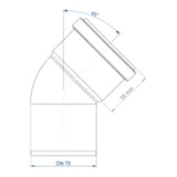 POLOPLAST PO Bogen POLO-KAL NG DN 75/45Grad   – 02132