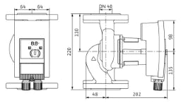 WILO Wilo Nassläufer-Hocheffizienzpumpe Yonos MAXO plus 40/0,5-8 PN6/10,200W   – 2120607