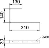 OBO Universalbügel 310x144x130 Stahl galvani sch verzinkt  – 6363984