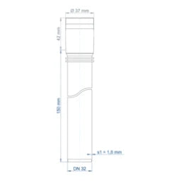 POLOPLAST PO Steckmuffenrohr POLO-KAL XS DN 32/150  – 102000