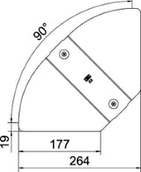 OBO Deckel für Bogen, winkelverstellbar B200 mm Stahl bandverzinkt  – 6037504