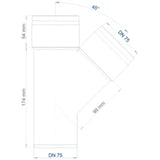 POLOPLAST PO Abzweig POLO-KAL 3S DN 75/75/45Grad  – 102606