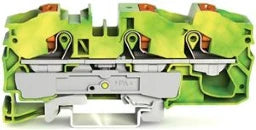 WAGO 3-Leiter-Schutzleiterklemme mit Drücker 16 mm², grün-gelb   – 2216-1307