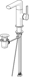 HANSA Hansa Ronda Waschtischmischer m. Ablaufgarnitur m. Flexschläuche chrom   – 5526 2203